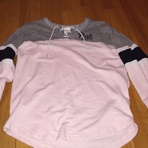 PINK tie up sweater